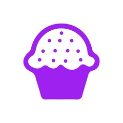 Cupcake clip art design on plain white transparent isolated background for card, shirt, hoodie, sweatshirt, apparel, tag, mug, icon, poster or badge