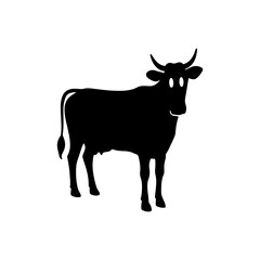 Cow clip art design on plain white transparent isolated background for card, shirt, hoodie, sweatshirt, apparel, card, tag, mug, icon, poster or badge
