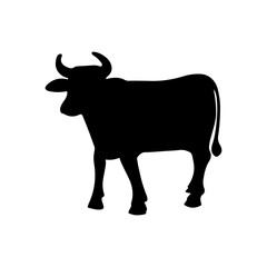 Cow clip art design on plain white transparent isolated background for card, shirt, hoodie, sweatshirt, apparel, card, tag, mug, icon, poster or badge