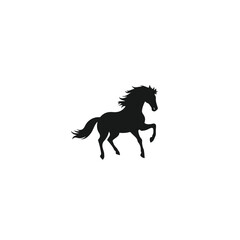 Galloping Horse Silhouette with Flowing Mane vector eps