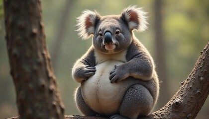 Fototapeta premium Adorable Koala Bear in Tree Wildlife Photo