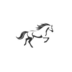 Galloping Horse Silhouette with Flowing Mane vector eps