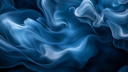 Obraz premium Swirling blue smoke patterns creating an ethereal and dreamy abstract effect