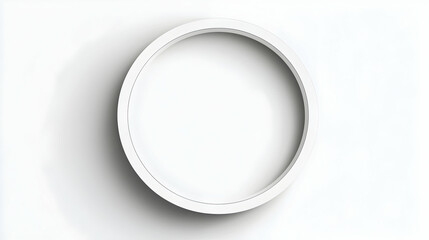 White circular frame on white background; perfect for website design or product placement