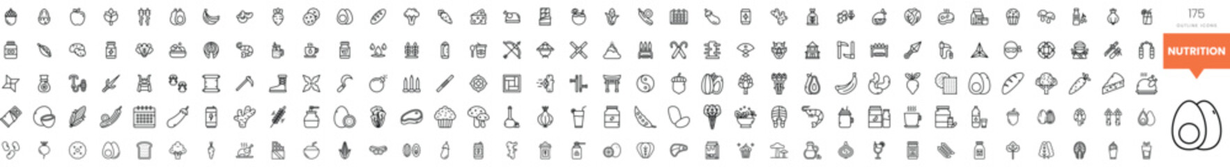 A collection of diverse monochrome icons representing various themes and objects.