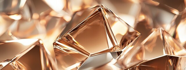 Layered holographic triangles create a captivating futuristic design