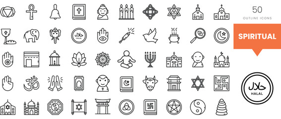 A collection of spiritual icons representing diverse beliefs and practices.
