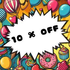 pop art promotion or discount