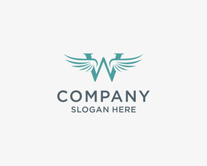 W letter wing logo