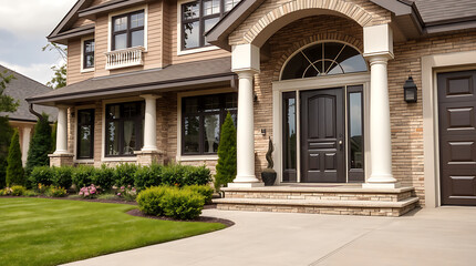 Fototapeta premium Luxury Home Exterior: Modern Architecture and Elegant Design