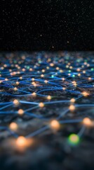 Fototapeta premium Futuristic Network Abstract Cyberspace Digital Connection Technology Background
