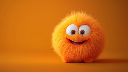 Fototapeta premium Cute fuzzy monster with a joyful expression