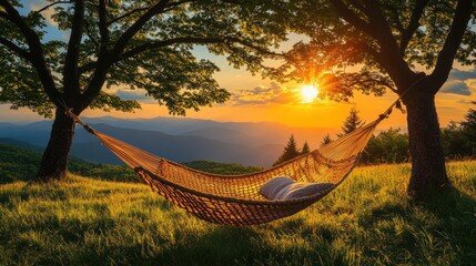 Sunset Hammock Relaxation Mountain View