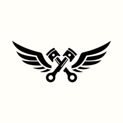 logo design vector abstract template illustration modern symbol simple logo icon piston motor wing
