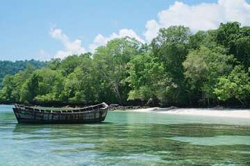 view of beach and island