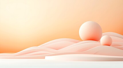 Fototapeta premium Abstract background in pastel color landscape soft hills minimalist design serene view