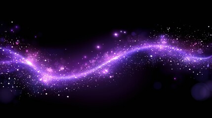 Digital purple particles wave and light abstract background with shining dots stars.