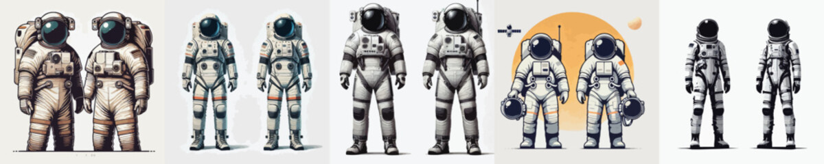 Vector astronaut character wearing full costume