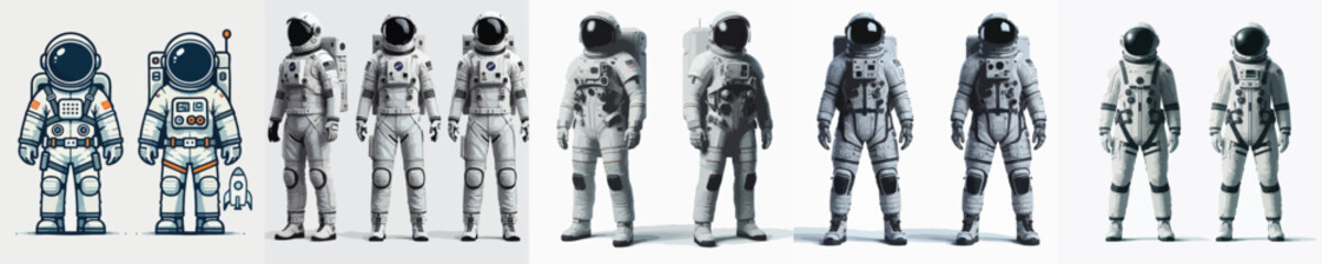 Vector astronaut character wearing full costume