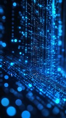 Blue Hues Matrix Futuristic Digital Pattern in Tech