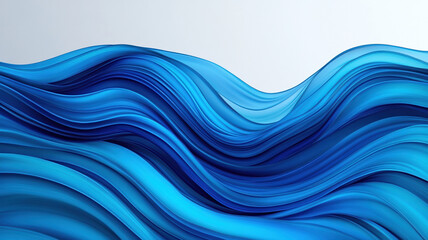 Fototapeta premium Blue abstract flowing water shapes create sleek design