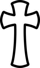 Cross clip art design on plain white transparent isolated background for card, shirt, hoodie, sweatshirt, apparel, card, tag, mug, icon, poster or badge