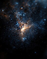 Cosmic collision of star clusters outer space astrophotography universe deep space stellar dynamics