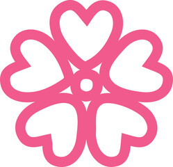 Flower clip art design on plain white transparent isolated background for card, shirt, hoodie, sweatshirt, apparel, card, tag, mug, icon, poster or badge