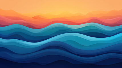 Fototapeta premium Colorful abstract landscape with flowing river and vibrant gradients