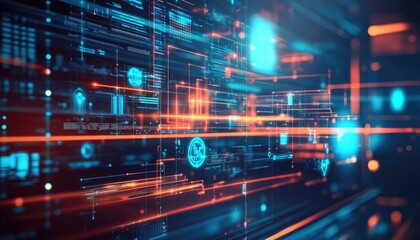 Digital Data Streams Flowing Fast