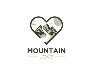 Adventure Mountain love logo