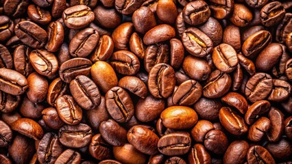 Close up of freshly roasted coffee beans, roasted, coffee, beans, background, close up, texture, aroma, black, brown, caffeine