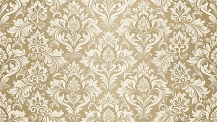 Elegant seamless damask wallpaper with intricate floral motifs in a classic design ,  elegant, seamless