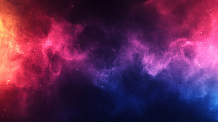 Naklejka premium A grainy gradient banner design with a flowing blend of red, purple, and blue glowing colors against a dark backdrop symbolizing chaos and energy, evoking dynamic motion and abstract intensity