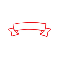 Banner ribbon clip art design on plain white transparent isolated background for card, shirt, hoodie, sweatshirt, apparel, tag, mug, icon, poster or badge