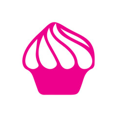 Cupcake clip art design on plain white transparent isolated background for card, shirt, hoodie, sweatshirt, apparel, tag, mug, icon, poster or badge