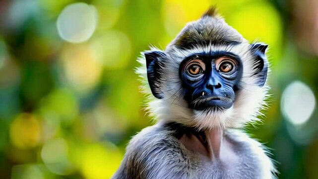 a monkey  with  a green background