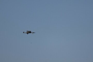 Drone camera flying in the sky