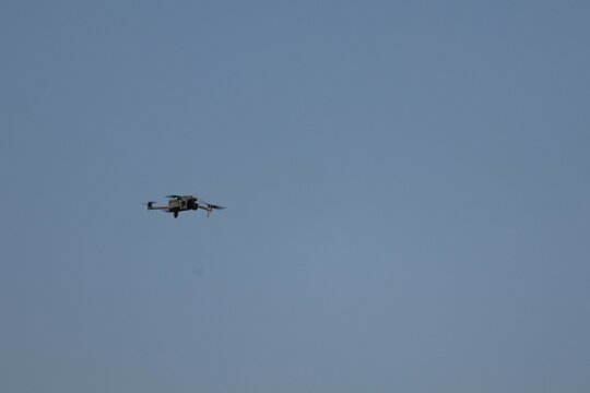 Drone camera flying in the sky