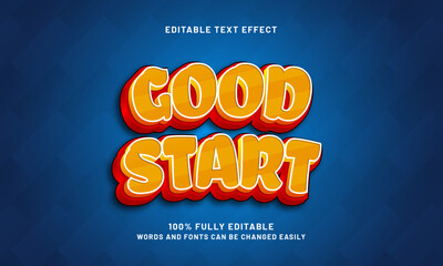 good start editable text effect with a good and clean theme