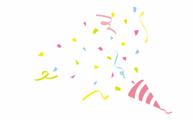 紙吹雪が出るクラッカーの背景イラスト素材