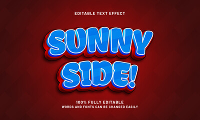 sunny side editable text effect with a good and clean theme