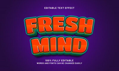 fresh mind editable text effect with a fresh and clean theme