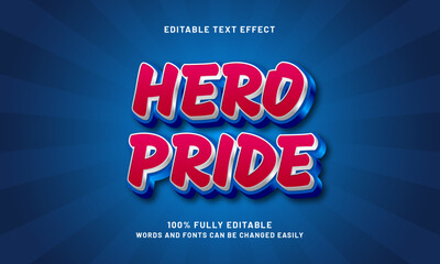hero pride editable text effect with a hero and kids theme