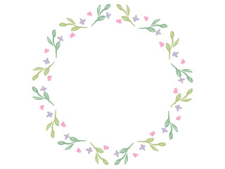 お花のかわいい手描きフレーム