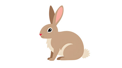 Obraz premium Happy Easter cartoon bunny, a cute spring animal vector illustration.