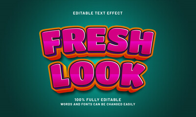 Fototapeta premium fresh look editable text effect with a fresh and clean theme