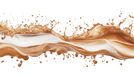  Chocolate and cocoa milk wave splash isolated on a background 