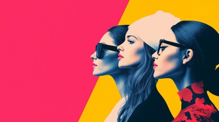 Dynamic Pink Banner Illustrating the Concept of Diversity in Fashion and Personal Expression