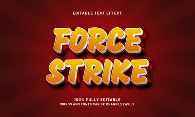 force strike editable text effect with a hero and kids theme